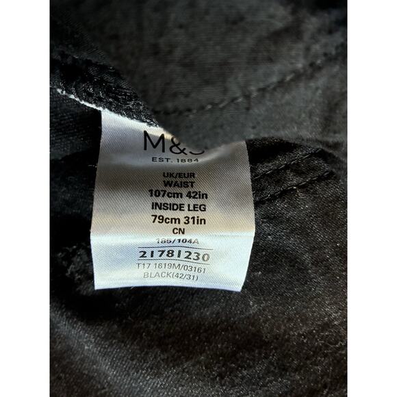 M&S Collection Black Jeans With Stretch Size 42 Inside Leg 31 in - Picture 6 of 8
